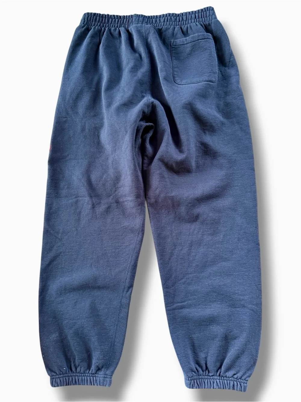 Supreme Raised Script Sweatpants Joggers Size Large Navy Blue Cotton